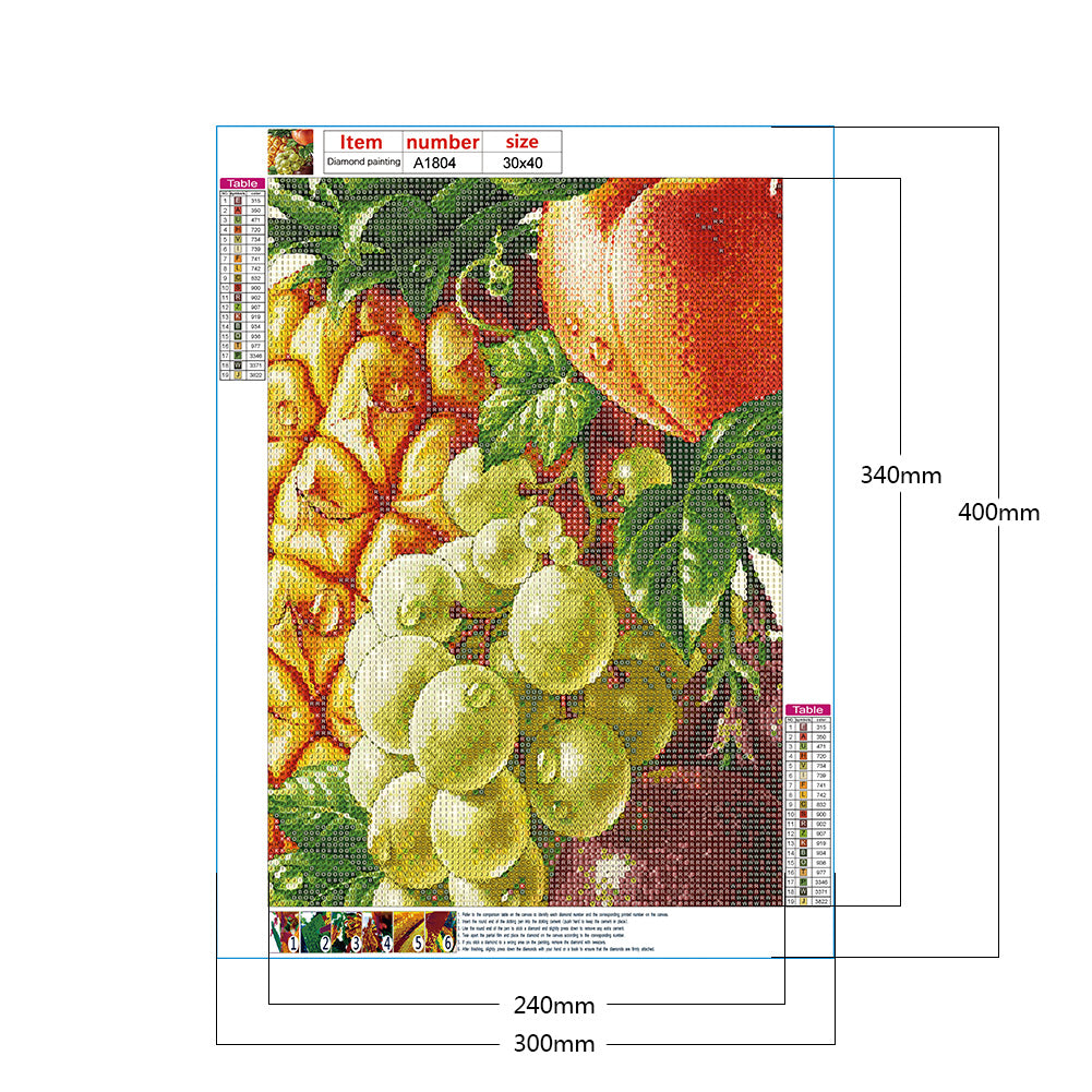 Fresh Fruits And Vegetables - Full Round Drill Diamond Painting 30*40CM