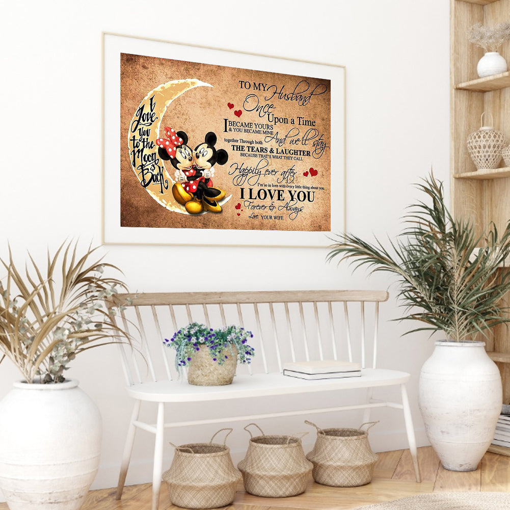 Mickey Mouse Text - Full Square Drill Diamond Painting 60*50CM