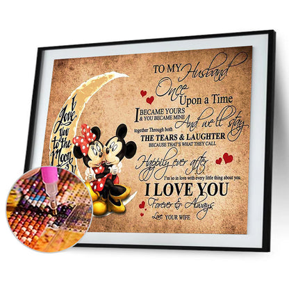 Mickey Mouse Text - Full Square Drill Diamond Painting 60*50CM