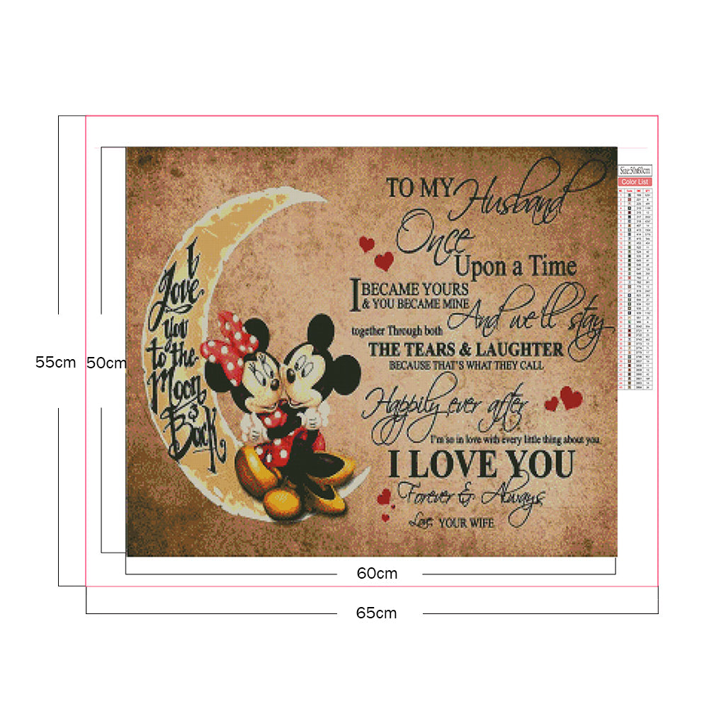 Mickey Mouse Text - Full Square Drill Diamond Painting 60*50CM