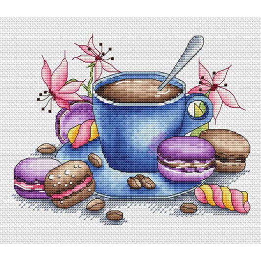 Coffee Cup Afternoon Tea - 11CT Stamped Cross Stitch 31*27CM