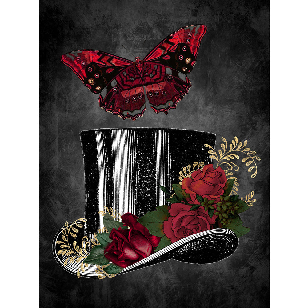 Dark Butterfly - Full Round Drill Diamond Painting 30*40CM