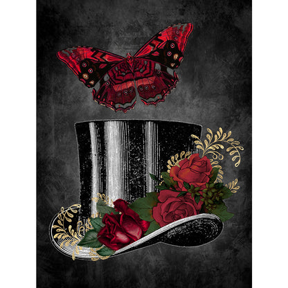 Dark Butterfly - Full Round Drill Diamond Painting 30*40CM