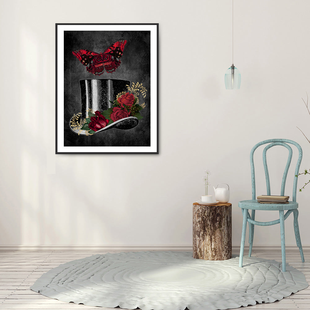 Dark Butterfly - Full Round Drill Diamond Painting 30*40CM