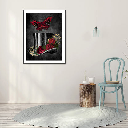 Dark Butterfly - Full Round Drill Diamond Painting 30*40CM