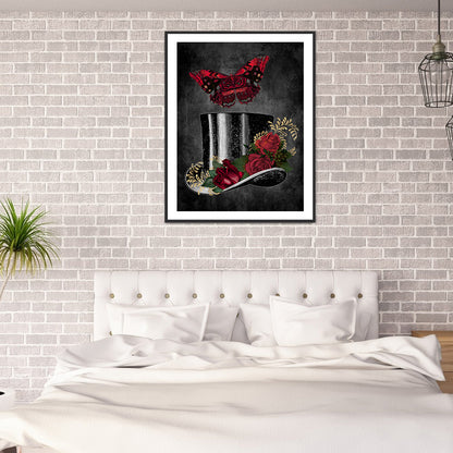 Dark Butterfly - Full Round Drill Diamond Painting 30*40CM