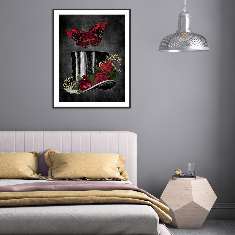 Dark Butterfly - Full Round Drill Diamond Painting 30*40CM