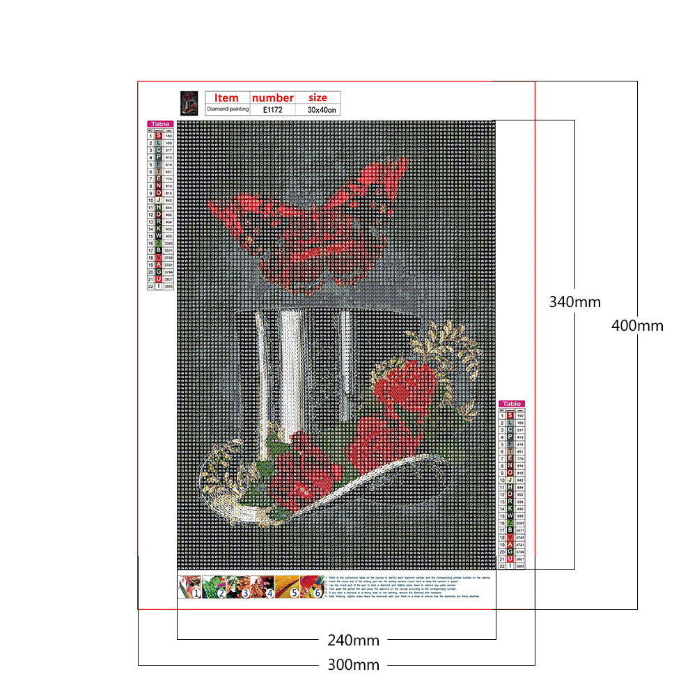 Dark Butterfly - Full Round Drill Diamond Painting 30*40CM