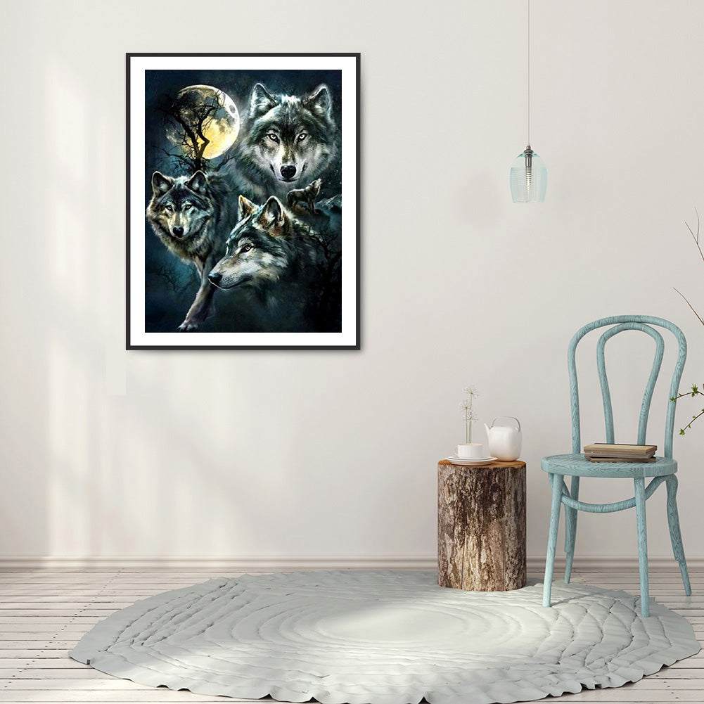 Wolf Pack - Full Round Drill Diamond Painting 50*60CM