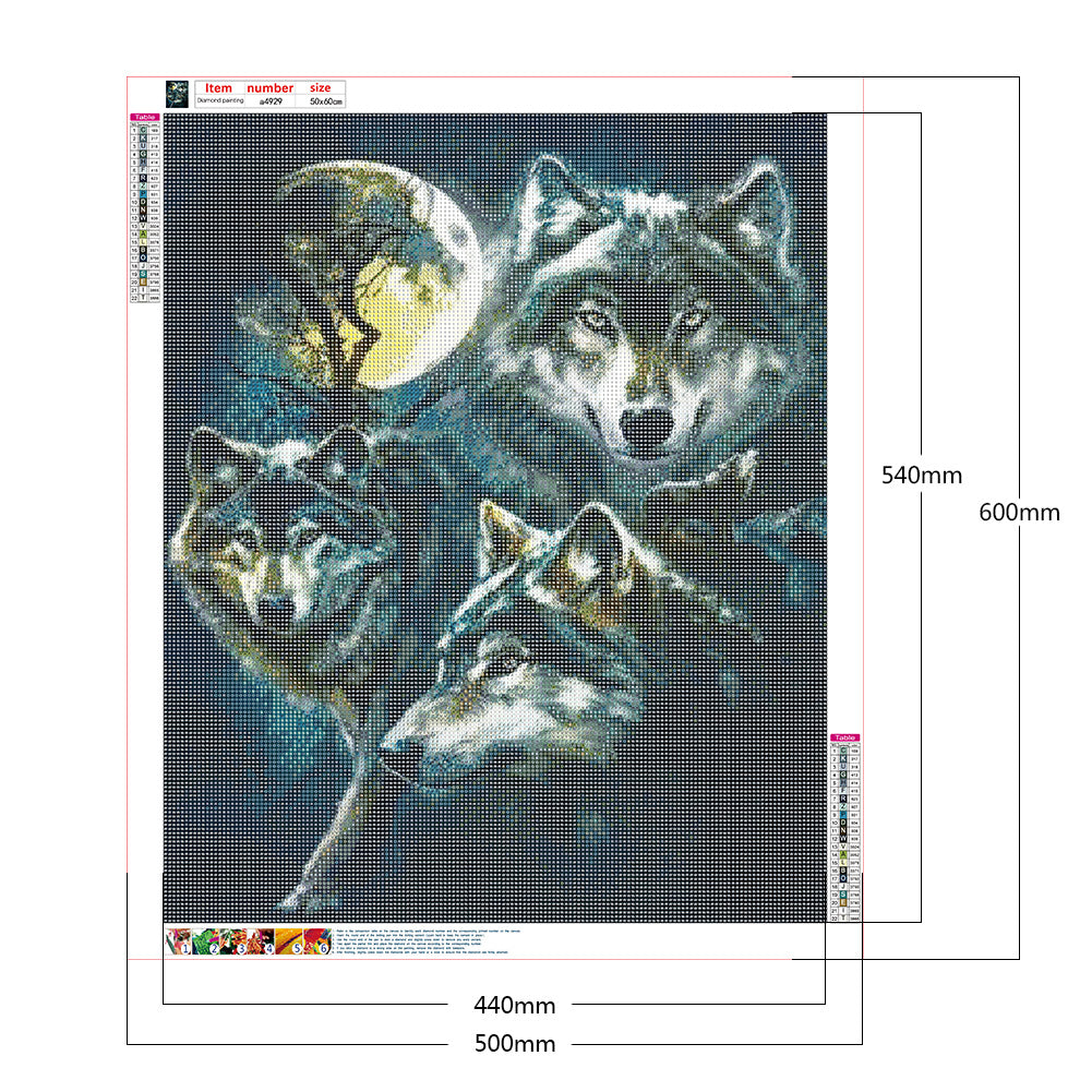 Wolf Pack - Full Round Drill Diamond Painting 50*60CM
