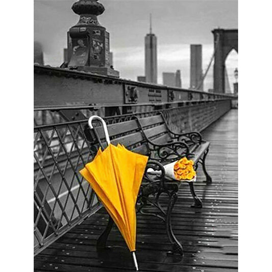 Umbrella Is Yellow - Full Square Drill Diamond Painting 30*40CM