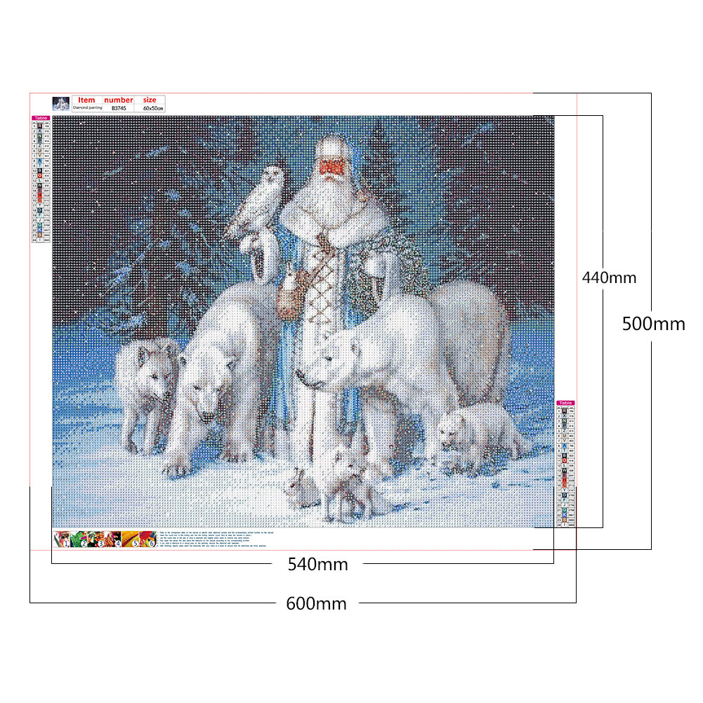 Old Man And White Bear - Full Round Drill Diamond Painting 60*50CM