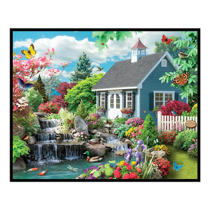 Garden Cottage - 11CT Stamped Cross Stitch 50*40CM