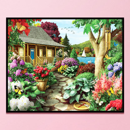 Garden Cottage - 11CT Stamped Cross Stitch 50*40CM