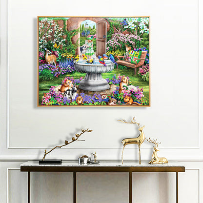 Garden Cottage - 11CT Stamped Cross Stitch 60*50CM