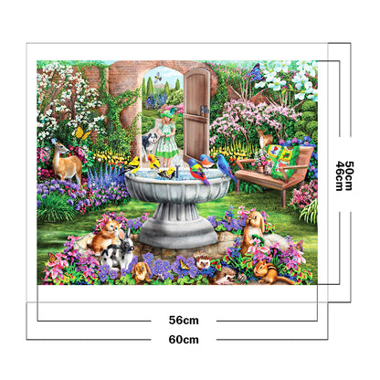 Garden Cottage - 11CT Stamped Cross Stitch 60*50CM