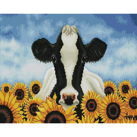 Sunflowers And Cows - 11CT Stamped Cross Stitch 50*40CM