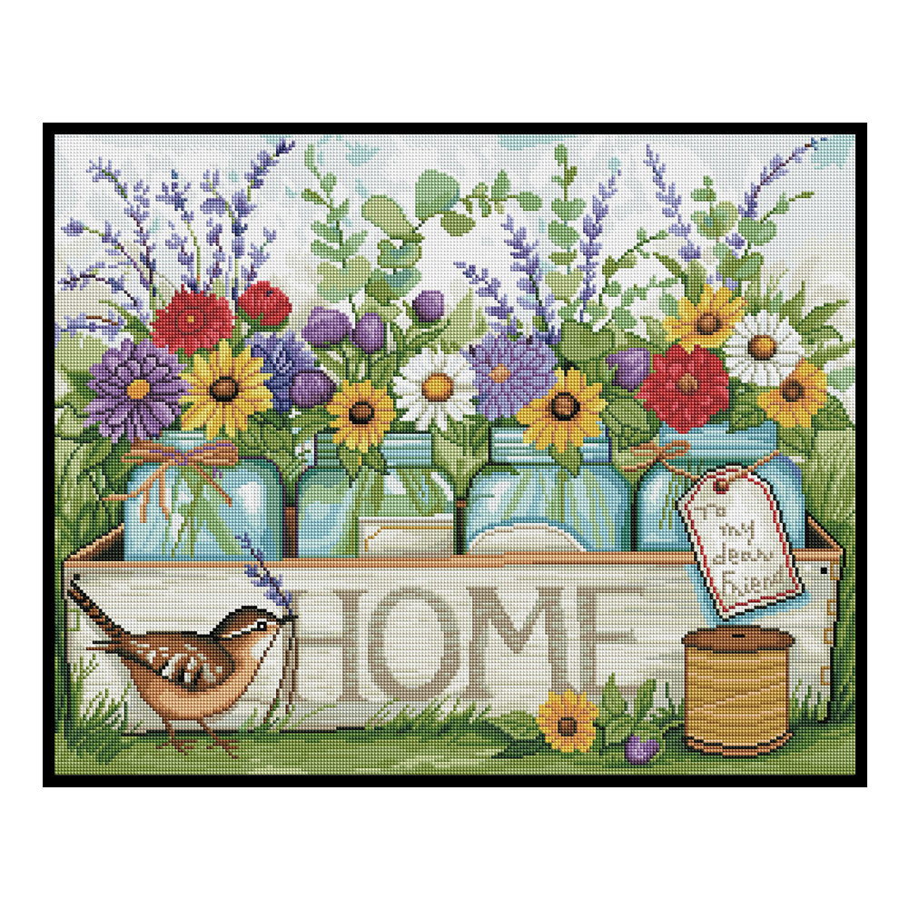 Family - 11CT Stamped Cross Stitch 50*40CM