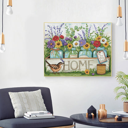 Family - 11CT Stamped Cross Stitch 50*40CM
