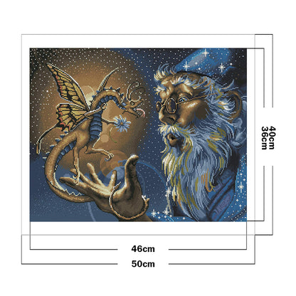 Butterfly Dragon - 11CT Stamped Cross Stitch 50*40CM