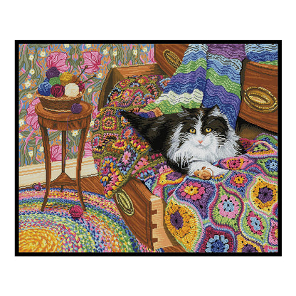 Cat - 11CT Stamped Cross Stitch 50*40CM