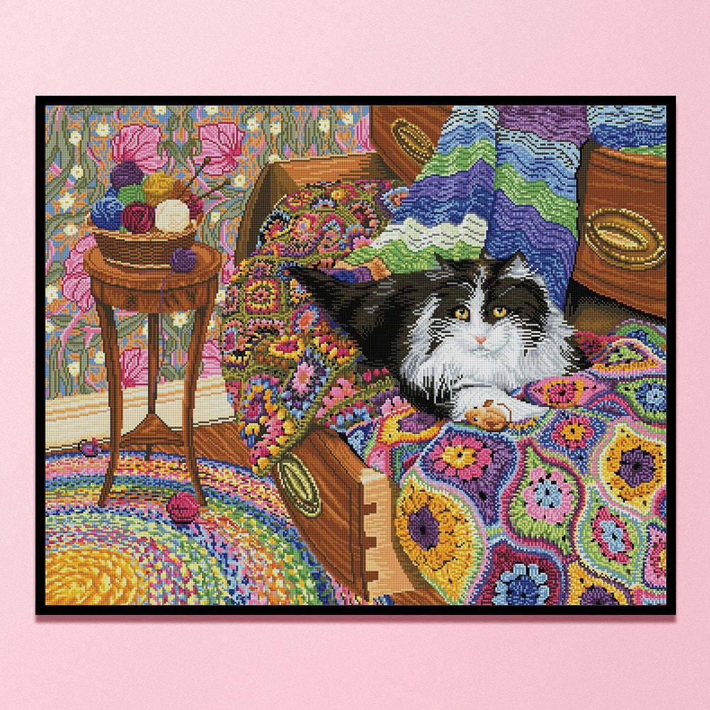 Cat - 11CT Stamped Cross Stitch 50*40CM