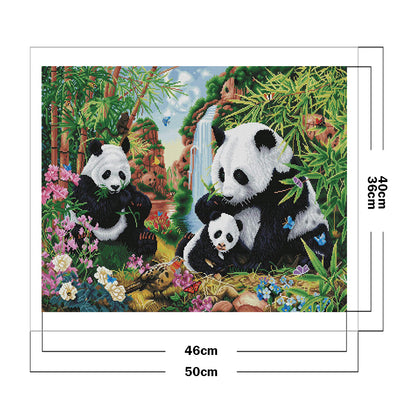 Panda - 11CT Stamped Cross Stitch 50*40CM