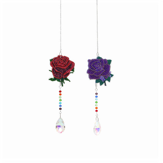 2x Crystal Wind Chimes Diamond Prisms Hanging Light Catcher Home Room Decor