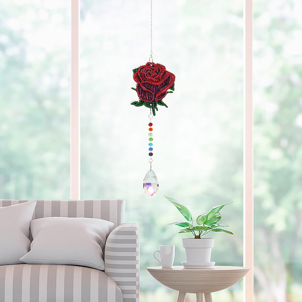 2x Crystal Wind Chimes Diamond Prisms Hanging Light Catcher Home Room Decor