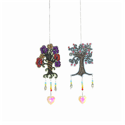 2x Crystal Wind Chimes Diamond Prisms Hanging Light Catcher Home Room Decor