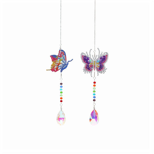 2x Crystal Wind Chimes Diamond Prisms Hanging Light Catcher Home Room Decor