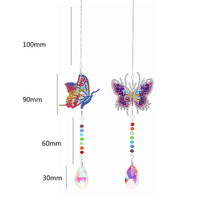 2x Crystal Wind Chimes Diamond Prisms Hanging Light Catcher Home Room Decor