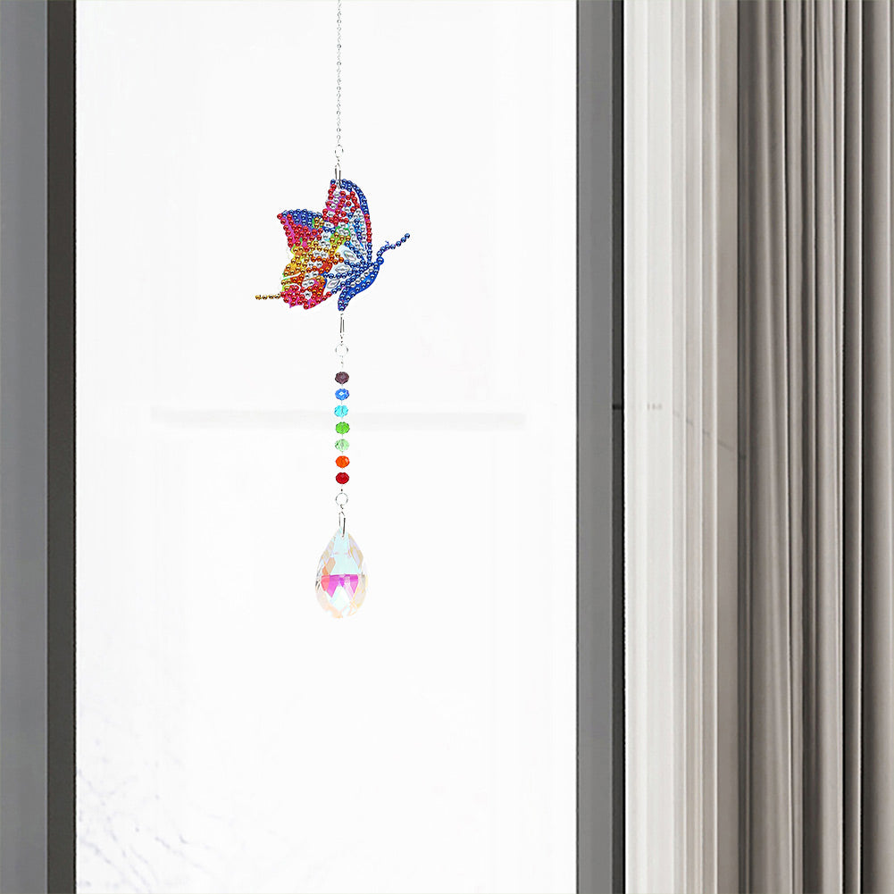 2x Crystal Wind Chimes Diamond Prisms Hanging Light Catcher Home Room Decor