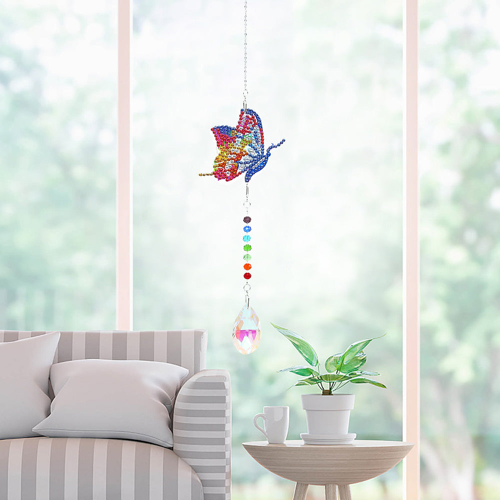 2x Crystal Wind Chimes Diamond Prisms Hanging Light Catcher Home Room Decor