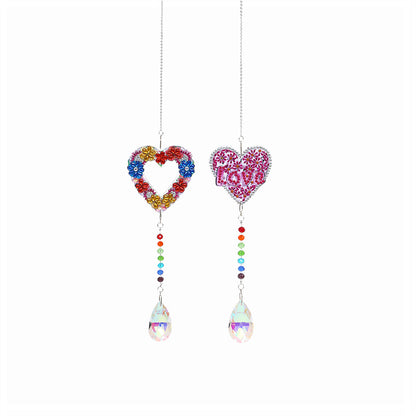 2x Crystal Wind Chimes Diamond Prisms Hanging Light Catcher Home Room Decor