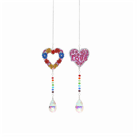 2x Crystal Wind Chimes Diamond Prisms Hanging Light Catcher Home Room Decor