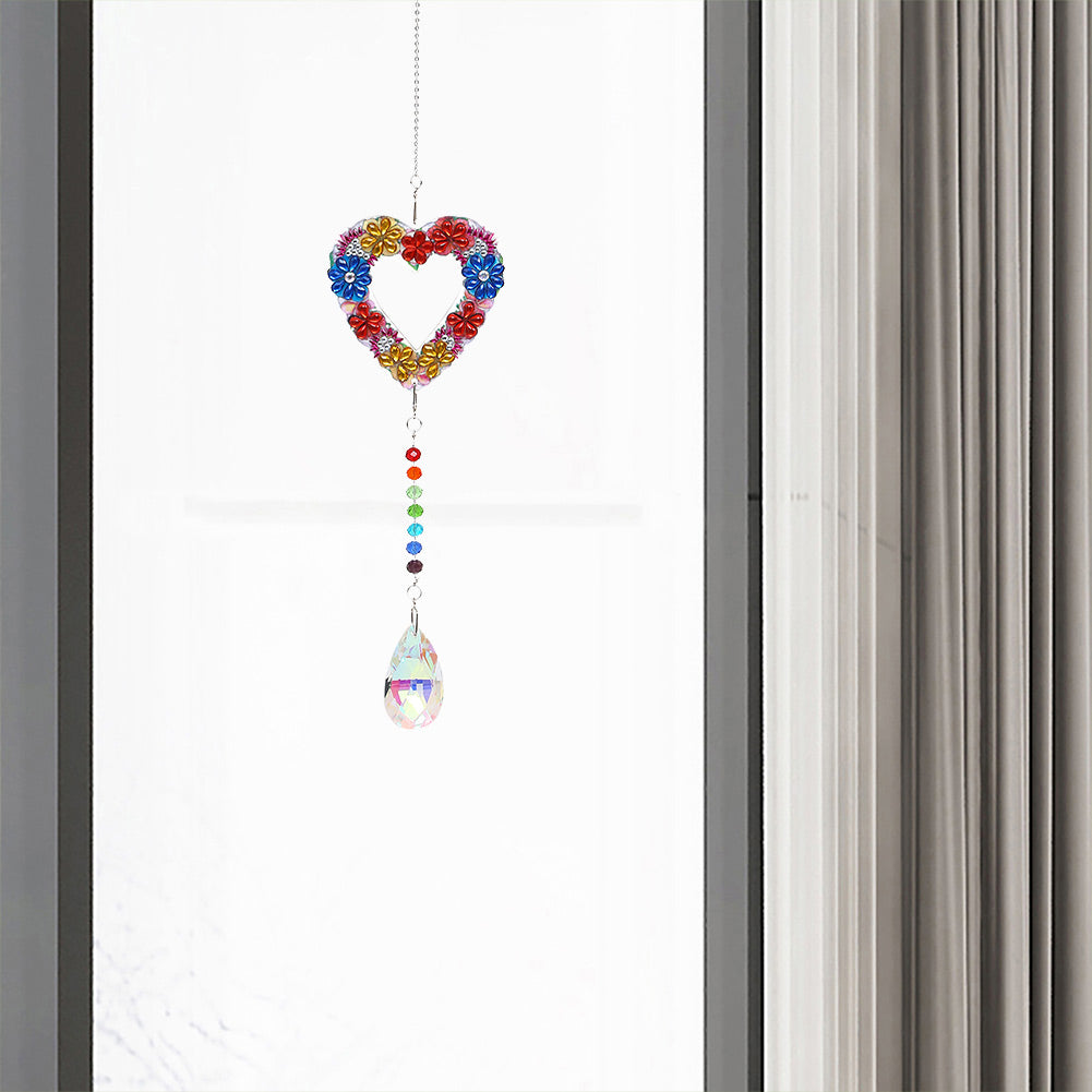 2x Crystal Wind Chimes Diamond Prisms Hanging Light Catcher Home Room Decor