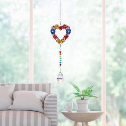 2x Crystal Wind Chimes Diamond Prisms Hanging Light Catcher Home Room Decor