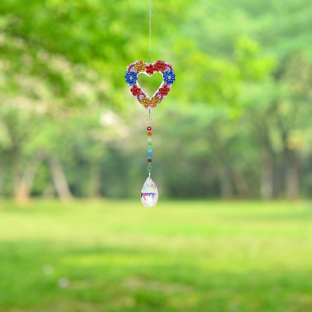 2x Crystal Wind Chimes Diamond Prisms Hanging Light Catcher Home Room Decor