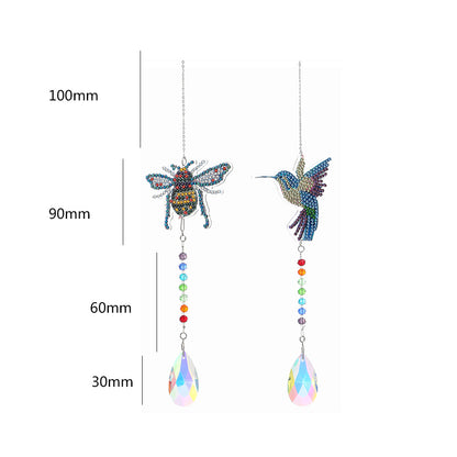 2x Crystal Wind Chimes Diamond Prisms Hanging Light Catcher Home Room Decor