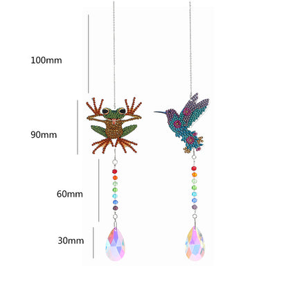 2x Crystal Wind Chimes Diamond Prisms Hanging Light Catcher Home Room Decor