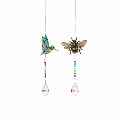 2x Crystal Wind Chimes Diamond Prisms Hanging Light Catcher Home Room Decor