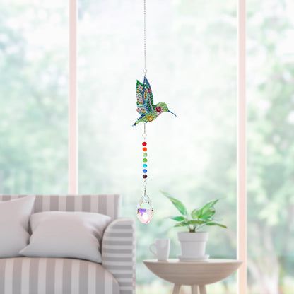 2x Crystal Wind Chimes Diamond Prisms Hanging Light Catcher Home Room Decor