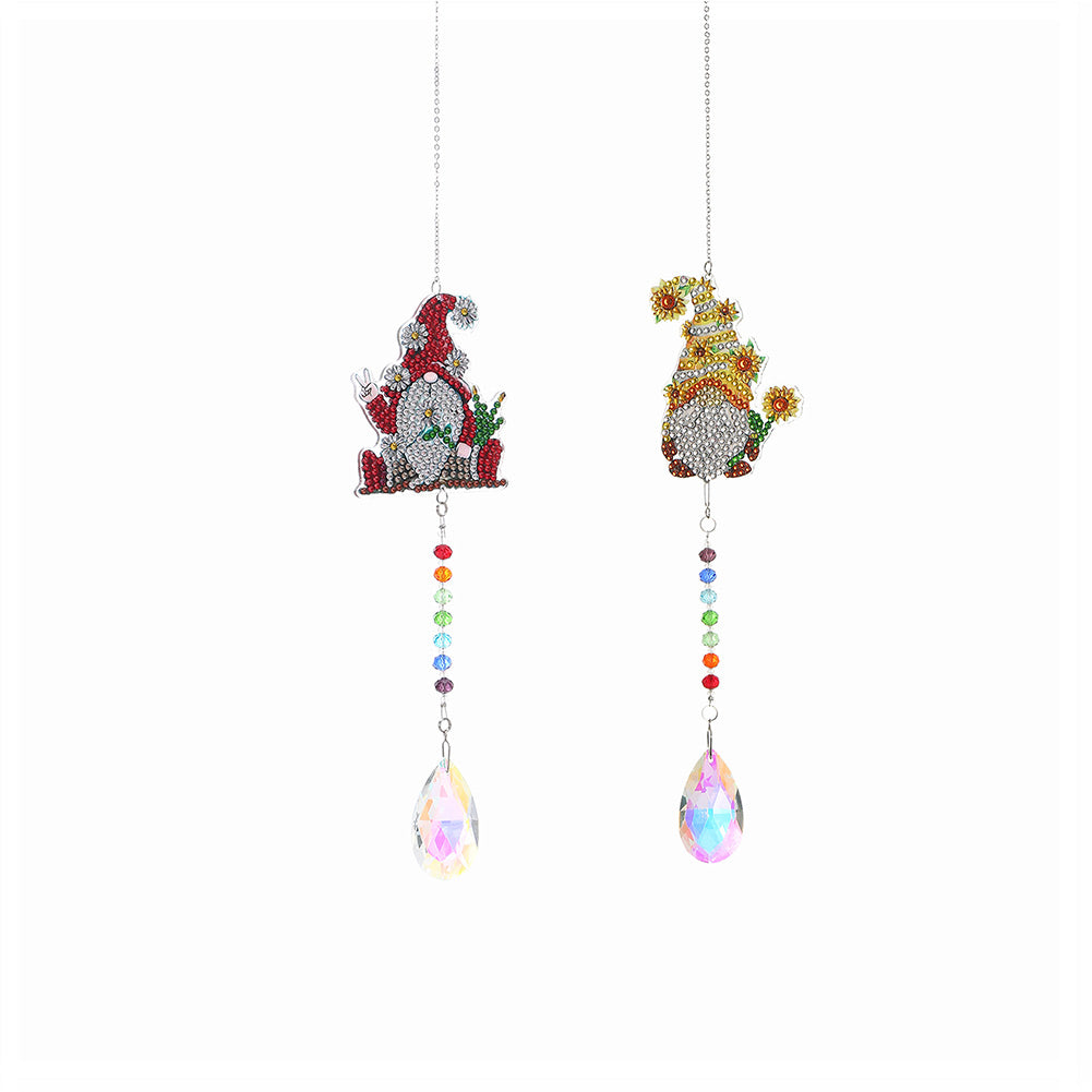 2x Crystal Wind Chimes Diamond Prisms Hanging Light Catcher Home Room Decor