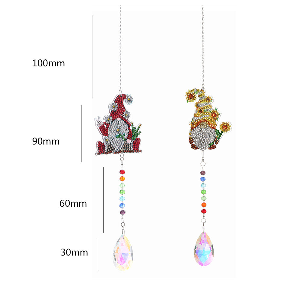 2x Crystal Wind Chimes Diamond Prisms Hanging Light Catcher Home Room Decor