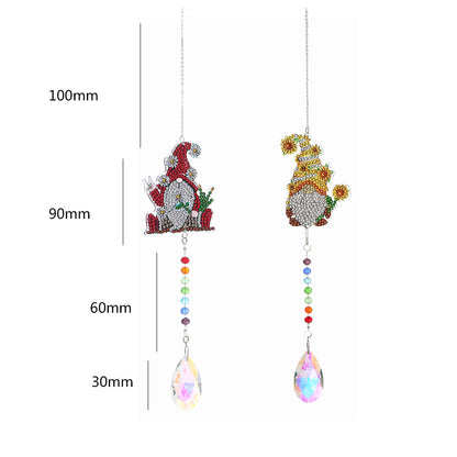 2x Crystal Wind Chimes Diamond Prisms Hanging Light Catcher Home Room Decor