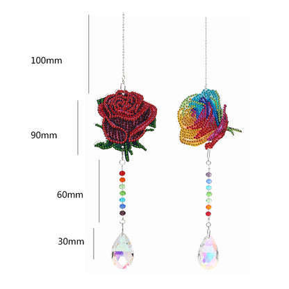 2x Crystal Wind Chimes Diamond Prisms Hanging Light Catcher Home Room Decor