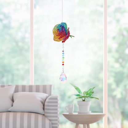 2x Crystal Wind Chimes Diamond Prisms Hanging Light Catcher Home Room Decor