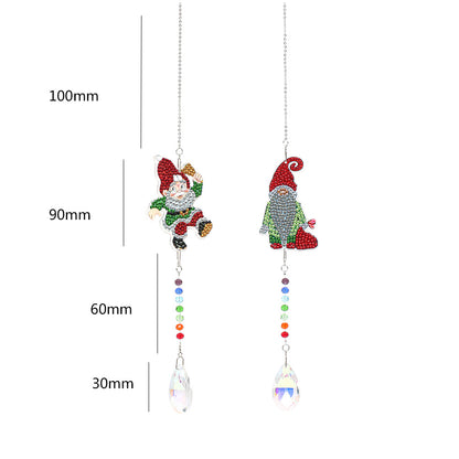 2x Crystal Wind Chimes Diamond Prisms Hanging Light Catcher Home Room Decor