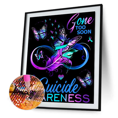 Purple English Butterfly - Full Round Drill Diamond Painting 50*60CM